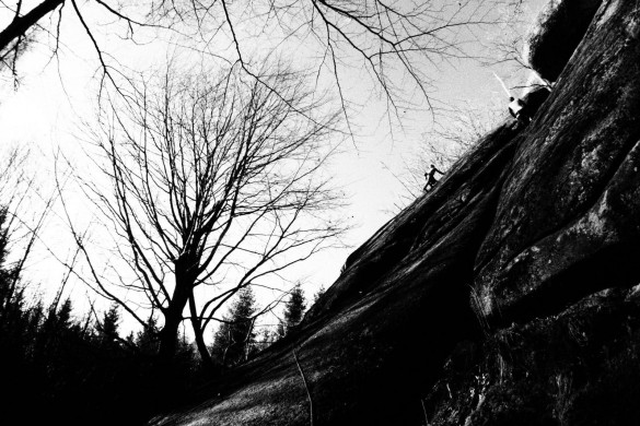 Kočičí kámen,  SKIALPINISTICKÁ | VI | (Jizerská), Tišina, Jizerky, leze Moni K.